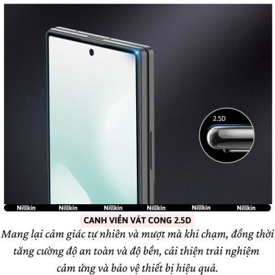 Miếng dán kính cường lực không viền màn hình cho Samsung Galaxy Fold 7 5G hiệu Nillkin H+ Pro - Phủ Nano, vát cạnh 2.5D, mỏng 0.2mm, Chống Lóa, Hạn Chế Vân Tay - Hàng nhập khẩu