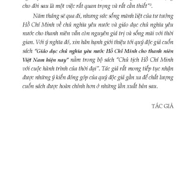 Chủ Tịch Hồ Chí Minh Với Cuộc Hành Trình Của Thời Đại - Giáo Dục Chủ Nghĩa Yêu Nước Hồ Chí Minh Cho Thanh Niên Việt Nam Hiện Nay - TS. Vũ Trọng Hùng