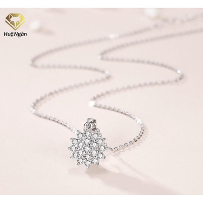 Dây chuyền bạc Ý 925 Huệ Ngân -Hoa đá D160008