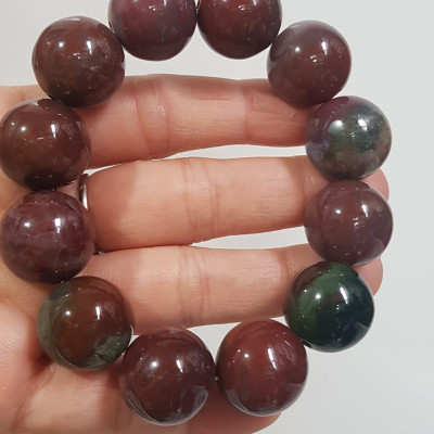 Vòng Tay Nam đá casidon Size vòng 18mm Vòng đẹp hiếm màu nâu đất xám ít vân xanh hợp mệnh thổ ạ