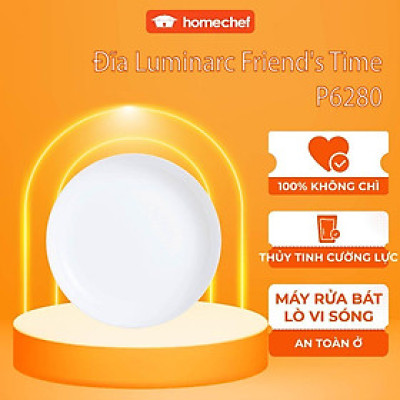 Đĩa/Bộ 4 đĩa (dĩa) thủy tinh sâu lòng Luminarc Friend