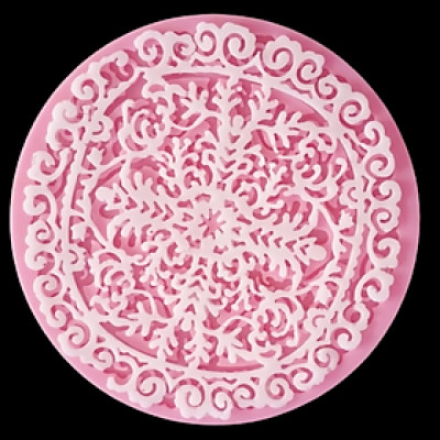 Khuôn silicon làm bánh, rau câu, Fondant ren hoa tuyết - Loại 13 cm - Mã số 1139