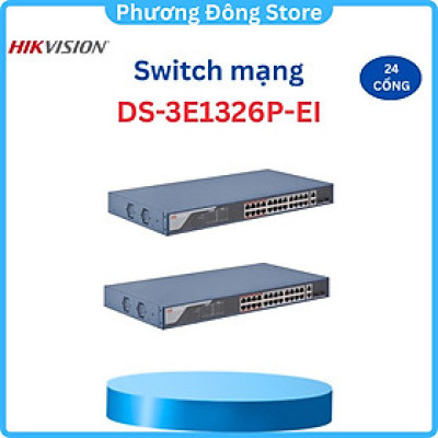 Bộ chia Switch PoE 24 cổng HIKVISION DS-3E1326P-EI - Hàng chính hãng