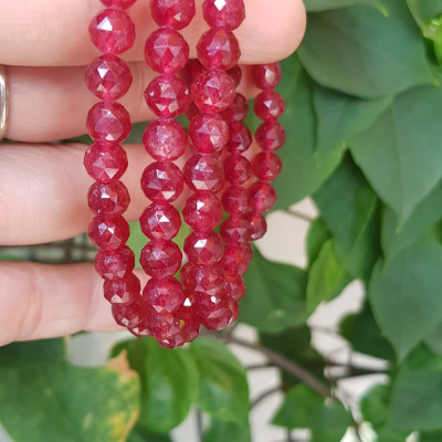 Vòng tay phong thuỷ may mắn mới đá Thạch anh dâu hồng điều đậm giác ánh sáng đẹp quấn tay kiểu 3 vòng Size hạt 7mm Vòng thạch anh dâu giác tự nhiên đậm màu điều rất đẹp Vòng chuẩn hợp nữ mệnh hoả mệnh thổ quà tặng phụ nữ quý chị đeo may mắn đẹp ạ