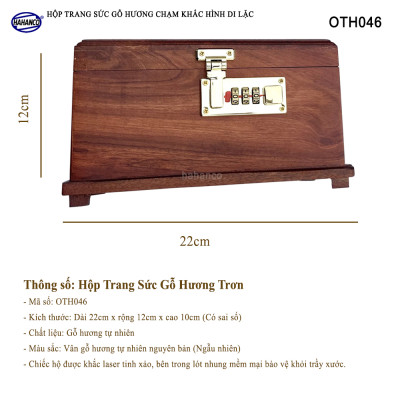 Hộp Để Trang Sức Bằng Gỗ Hương Dáng Trơn Có Mã Khóa Số An Toàn Bảo Mật - OTH046