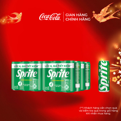 Lốc 24 Lon Nước Giải Khát Có Gas Sprite Vị Chanh 320ml/Lon Coca-Cola Official Store_TK