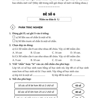 Sách - 100 Đề Kiểm Tra Toán Giúp Em Đạt Điểm 10 Môn Toán 4