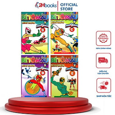 Sách- Combo 4 cuốn Bé Tô Màu Siêu Nhân (B+C+D+E)- 2HBooks