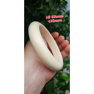 Vòng Tay Nam Bản hẹ Màu Trắng vân đẹp Ni 67mm x cao 16mm x dầy 11mm Nam tay tròn to nặng 78kg - 88kg đeo ạ