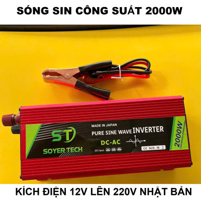 Kích Điện Inverter Cao Cấp Nhật Bản – 12V Lên 220V, Công Suất 2000W, An Toàn Tiết Kiệm