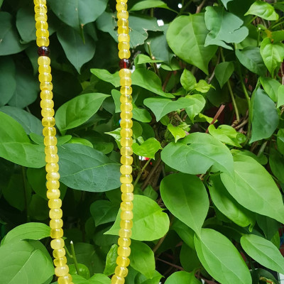 Sợi Dây Chuỗi Đeo Cổ Hổ Phách Bánh Xe Vàng Anh trang sức phong thủy quý hiếm sang đẹp 7mm 100% qua sự hóa thạch nhựa cây thông cổ đại quý giá và có giá trị cao  Rất hợp mệnh kim, thổ, thủy tốt sức khỏe,may mắn khó có loại đá nào sánh kịp ạ