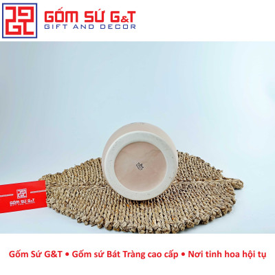 Lọ hoa dáng chân xòe vẽ cam Gốm Sứ G&T