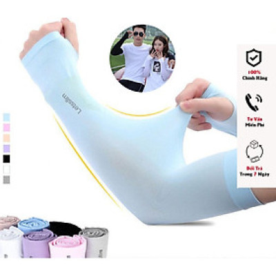 Găng Tay Dài Bằng Vải Lụa Lạnh Chống Tia Cực Tím Cho Nam Và Nữ - Xỏ Ngón Nam Nữ Vải Dày Dặn Co Giãn Giao Màu Ngẫu Nhiên