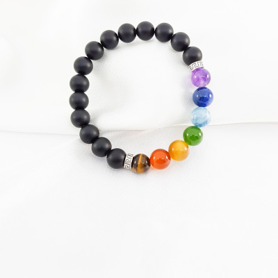 Vòng tay YOGA đá nham thạch mix đá nhiều màu