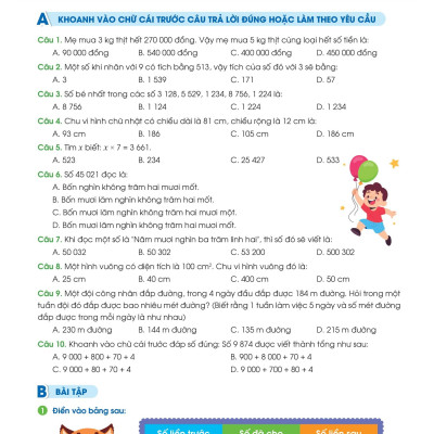 Phiếu Bài Tập Cuối Tuần Toán 4