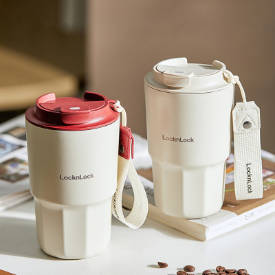 Ly Giữ Nhiệt LocknLock Vacuum Coffee 450ml LHC4340, Hàng Chính Hãng, Có Dây Xách, Nắp Bật - JoyMall