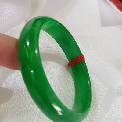 Vòng Đá cẩm thạch Bản HẸ LÝ 53mm Xanh Lý ĐậmTươi bóng đẹp Size 53mm x cao 12mm x dầy 6mmNữ 52kg - 56kg mệnh Mộc Hỏa Thủy Món Quà Ý nghĩa Anh Chị tặng chính bản thân mình, Mẹ, Vợ, người thân yêu ạ