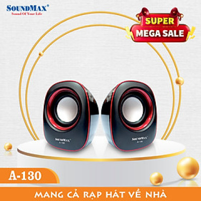 [HÀNG CHÍNH HÃNG] Cặp loa vi tính SoundMax A-130 nhỏ gọn, dễ dàng kết nối với PC/ Laptop | SoundMax A130 - Loa Nghe Nhạc
