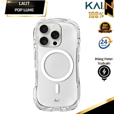 Ốp lưng trong suốt siêu tinh  sạc từ tính dành cho iPhone 16 Promax/ 16 Pro LAUT POP LUME, chống sốc, chính hãng Gremany_ Hàng chính hãng