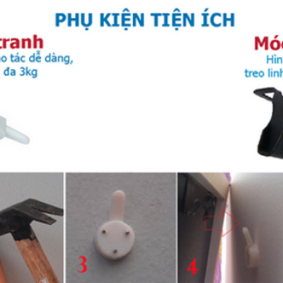 Bộ 6 Khung Hình Kính Treo Tường Tặng bộ ảnh như hình mẫu, Đinh Treo Tranh và sơ đồ treo - Khung Hình Phạm Gia PGCTK11