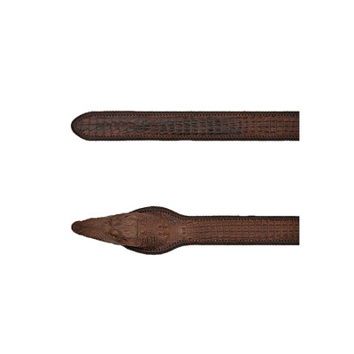 Thắt Lưng Nam Da Cá Sấu Nguyên Con Lớn Đầu Cá Sấu Huy Hoàng HT4232 - Nâu Đất