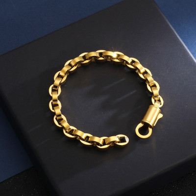 Lắc tay nam - Vòng tay nam Tittan kiểu hoa mắt xích hạt bo cạnh - NV110