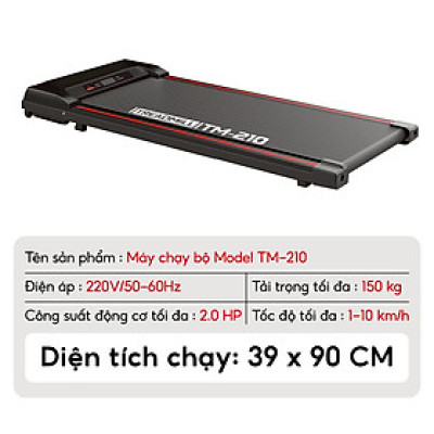 BG Máy Chạy Bộ Điện Gia Đình Nhỏ Gọn TM-210 Có Màn Hình Điện Tử (Có Điều Khiển Remote Từ Xa)