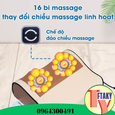 Gối Massage Hồng Ngoại 20 bi- Phiên Bản 2023 - Có túi khí - mátxa Cổ, Vai, Gáy, Toàn Thân Đa Năng Hỗ Trợ Giảm Đau Nhức Hiệu Quả An Toàn Khi Dùng Thích Hợp Cho Mọi Lứa Tuổi