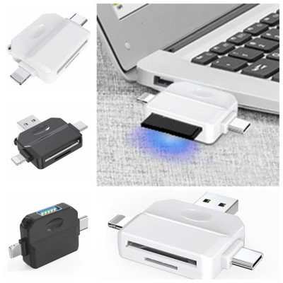 Đầu đọc thẻ nhớ SD, TF đa năng 3in1 Type c, L, USB dùng cho điện thoại, laptop, máy ảnh - Hàng nhập khẩu