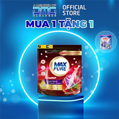 Túi viên giặt Maxpure Hương Đắm Say 30v tặng 1 vỉ viên treo bồn cầu Evershine hương Lavender