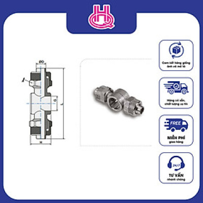 Đầu nối ren thẳng khí nén ren ngoài Pneumax series ART.406 - Hàng chính hãng