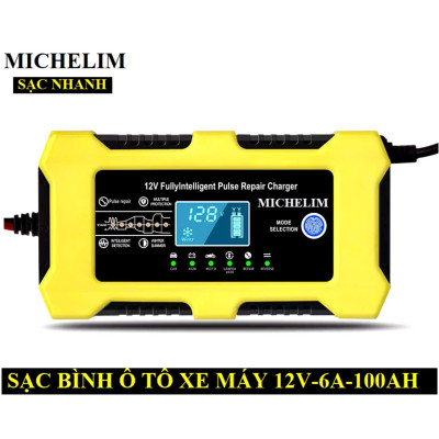 Sạc Ắc Quy Michel 12V-100Ah Cao Cấp - Công Nghệ Đức, Sạc 7 Giai Đoạn Tự Động ,  đèn trang trí