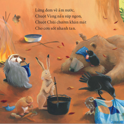 Sách tranh song ngữ Gấu bị ốm - Ehomebooks