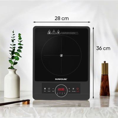 Bếp hồng ngoại Sunhouse SHD6012A - Công suất 2000W - Mặt kính pha lê - Chế độ hẹn giờ - Khóa trẻ em - Đa chức năng - Hàng chính hãng