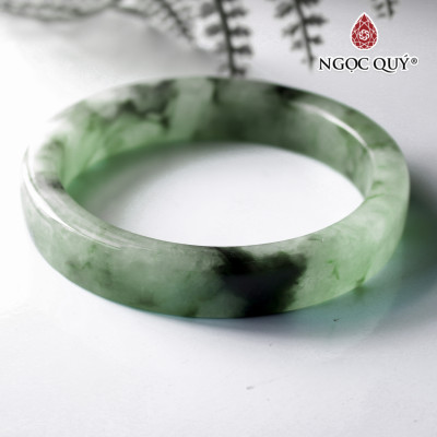 Vòng tay nguyên khối bản vuông đá cẩm thạch đường kính 54mm mệnh hỏa, mộc - Ngọc Quý Gemstones