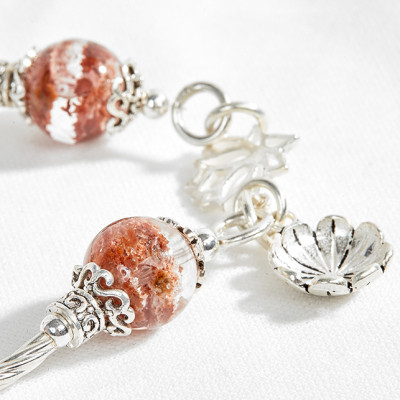 Vòng bạc kết thạch anh ưu linh cam Ngọc Quý GemStone