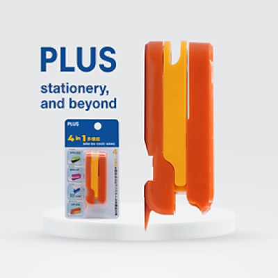 Bấm Đa Chức Năng 4trong1, thương hiệu PLUS Nhật Bản, Bấm kim, Gỡ kim, Bấm lỗ & Dao rọc giấy