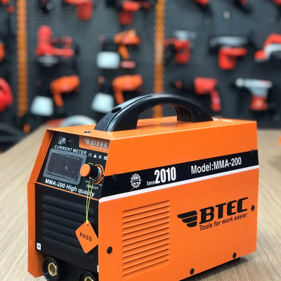 MÁY HÀN QUE ĐIỆN TỬ BTEC MMA-200 (1.6-4 LÝ)- HÀNG CHÍNH HÃNG ( CÔNG TRÌNH, DÂN CHUYÊN)