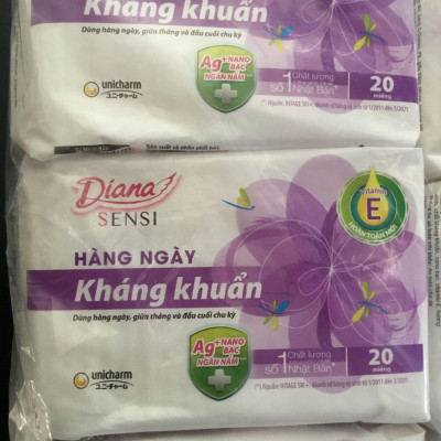 Chính Hãng | 1 Gói Băng Vệ Sinh Diana Sensi Hàng Ngày Kháng Khuẩn 20 Miếng- HSD luôn mới