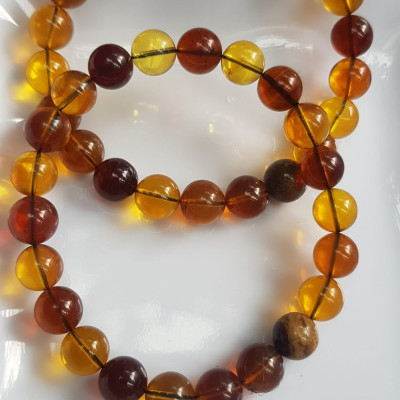 Vòng tay chuỗi đá Hổ Phách vàng nâu tự nhiên đẹp Size hạt 8mm Vòng hợp nữ mệnh thổ mệnh kim may mắn tốt sức khỏe công danh sự nghiệp xinh tay ạ