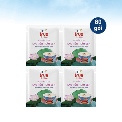 Combo 4 hộp trà thảo dược TH true HERBAL Lạc tiên – Tâm sen (20 gói)