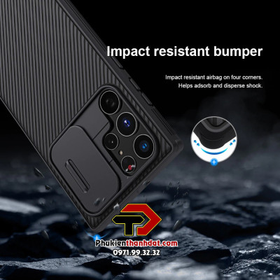 Ốp lưng bảo vệ Camera dành cho SamSung Galaxy S22 Ultra chính hãng NILLKIN CamShield - Hàng nhập khẩu