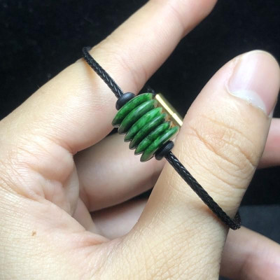 Lắc Tay Đồng Điếu Sơn Thuỷ Bình An, May Mắn, Tài Lộc màu xanh lá - hợp tất cả các mệnh