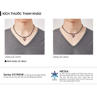 Vòng cổ Phiten Rakuwa extreme triangle TG797052/TG797053