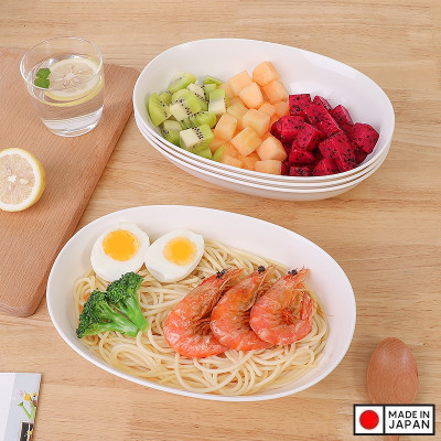 Đĩa bầu dục sâu lòng màu trắng 1.0L - Hàng nội địa Nhật Bản nhập khẩu chính hãng