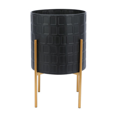 Chậu Trồng Cây HILTON kim loại, màu đen | Index Living Mall - Phân phối độc quyền tại Việt Nam