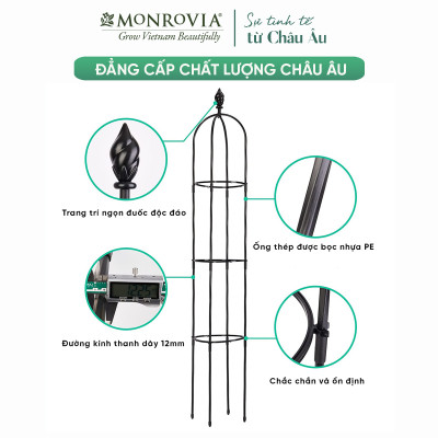 Khung hoa hồng leo MONROVIA, ống thép bọc nhựa, nhiều size phù hợp hoa giấy, cây cảnh