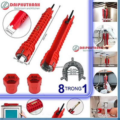 Cờ Lê Dụng Cụ Tháo Lắp Dây Cấp Van Nước Đa Năng - 8 Chức Năng, vặn ốc từ 21 đến 40mm, dễ hơn ở vị trí góc hẹp, góc khuất
