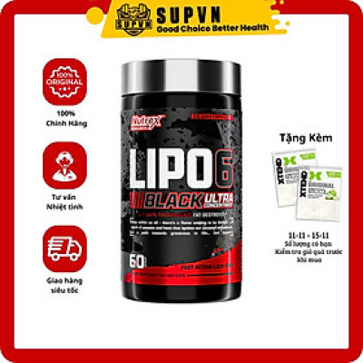 Lipo 6 Black Ultra Concentrate Nutrex RESEARCH  60 viên - Giảm cân, Đốt mỡ, Cắt nét Lipo-6 Nutrex