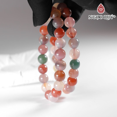 Vòng đá chalcedony đa sắc 9mm - Ngọc Quý Gemstones